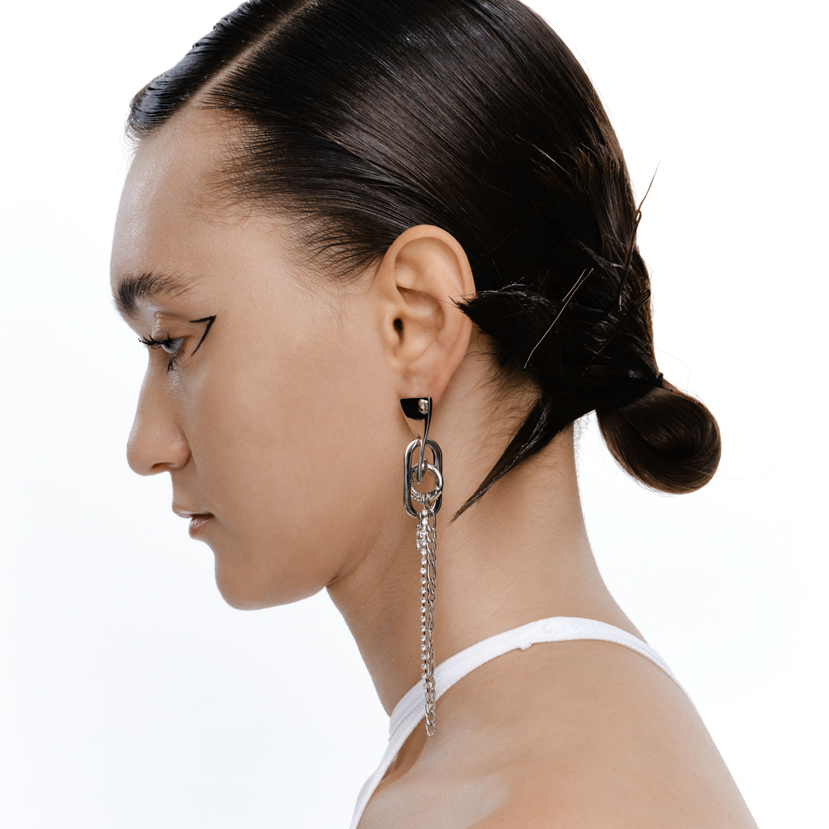 Armour and Chain Drop Earrings