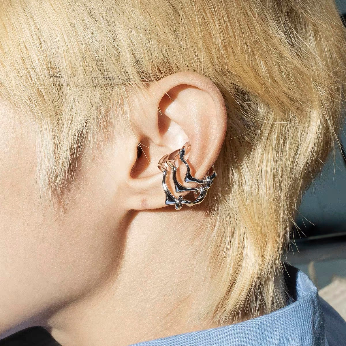Metal Hoop Vine Earrings/Ear Cuffs