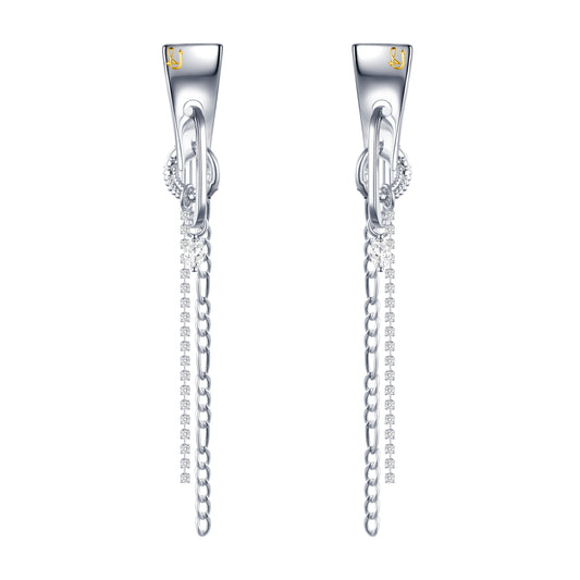 Armour and Chain Drop Earrings