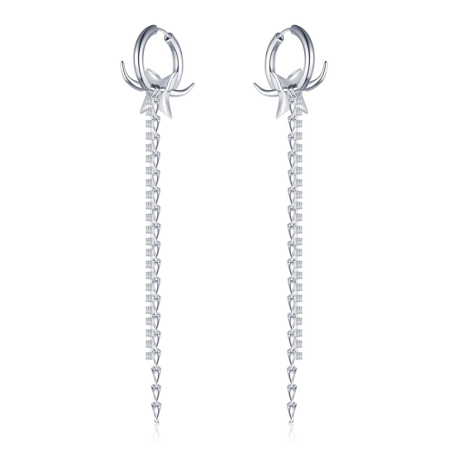 Dart and Chain Drop Earrings