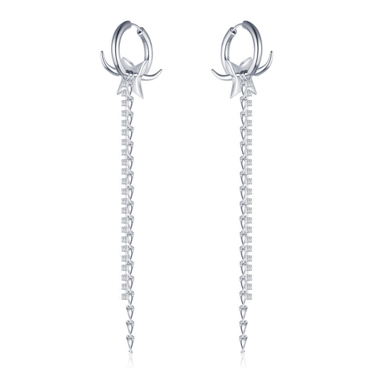 Dart and Chain Drop Earrings