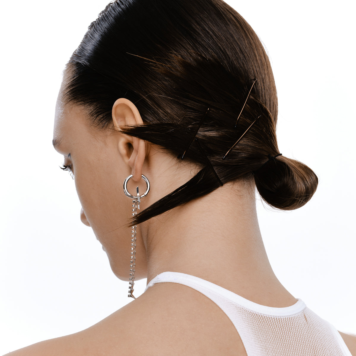 Dart and Chain Drop Earrings