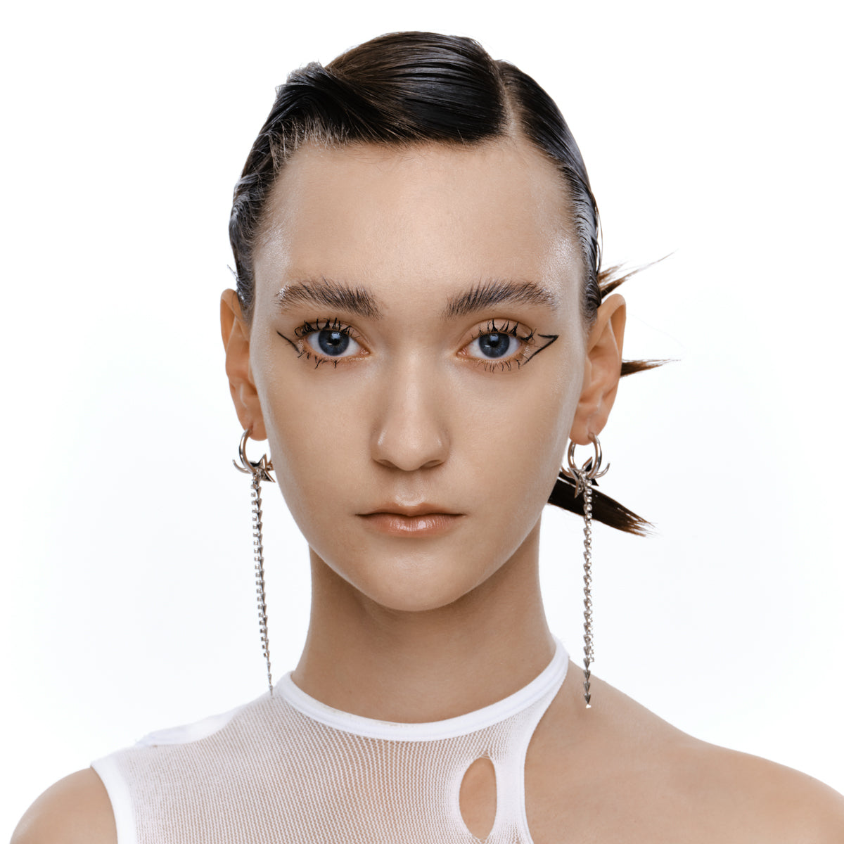 Dart and Chain Drop Earrings