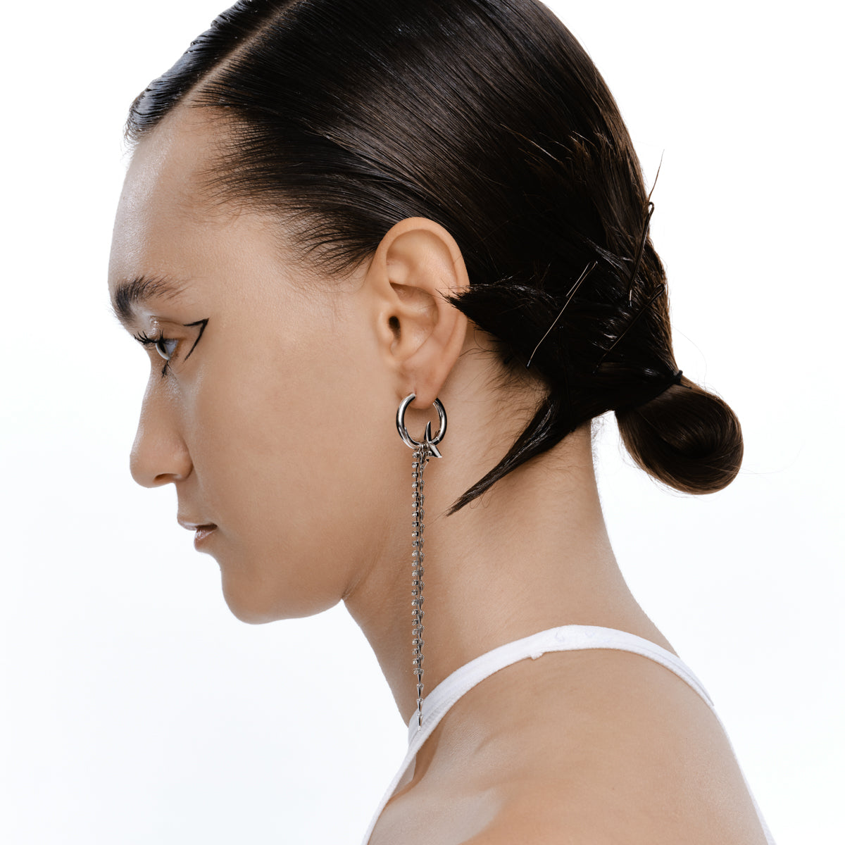 Dart and Chain Drop Earrings