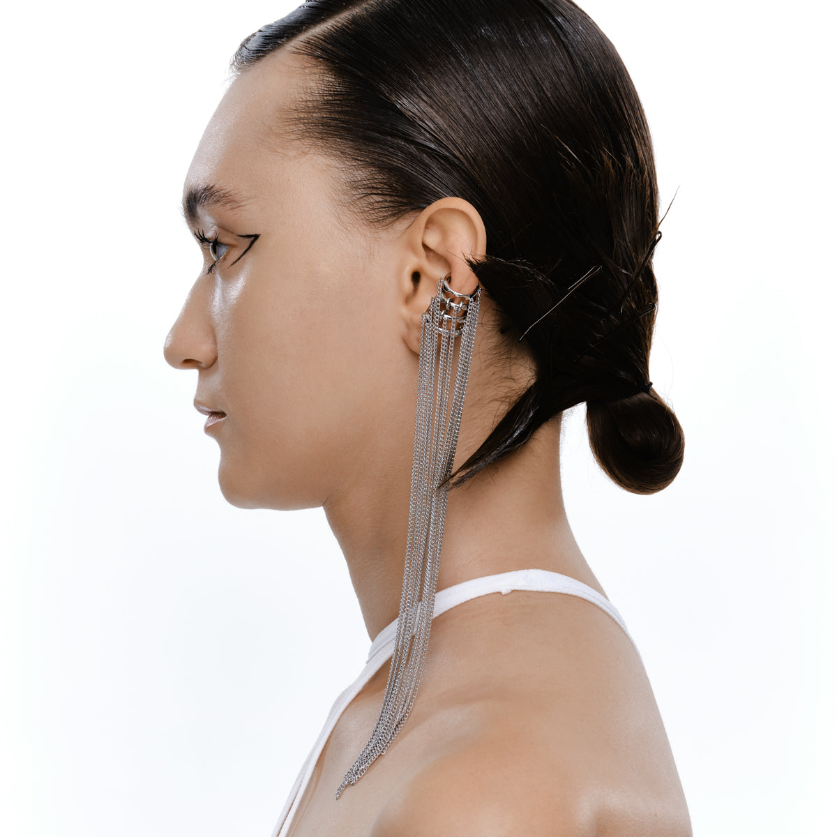Vine and Chain Drop Ear Cuff