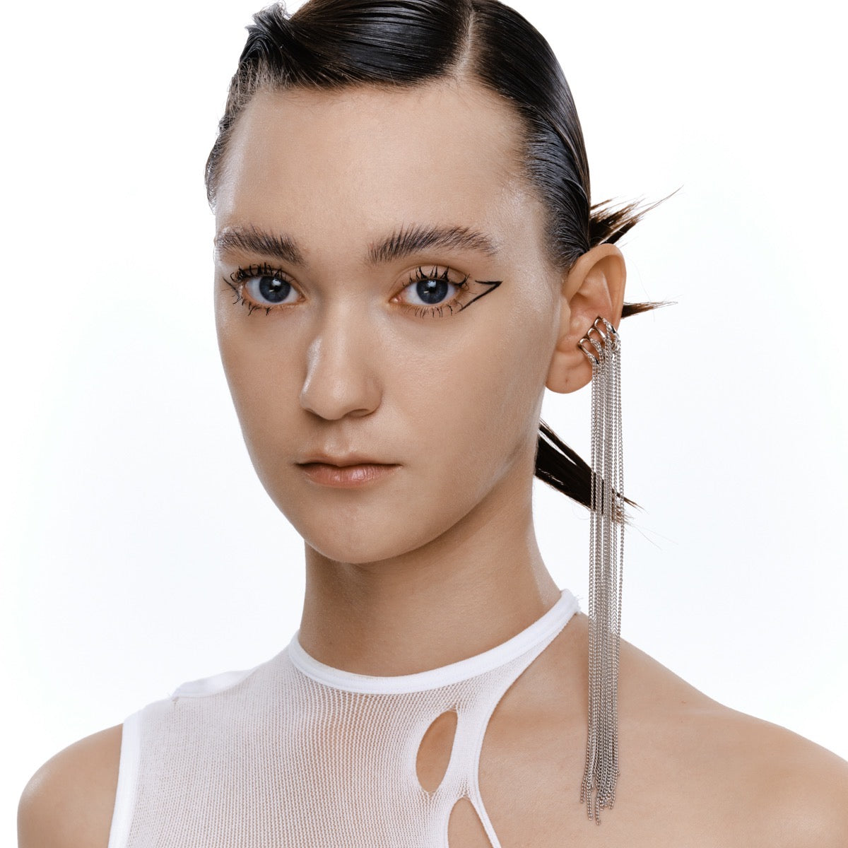Vine and Chain Drop Ear Cuff