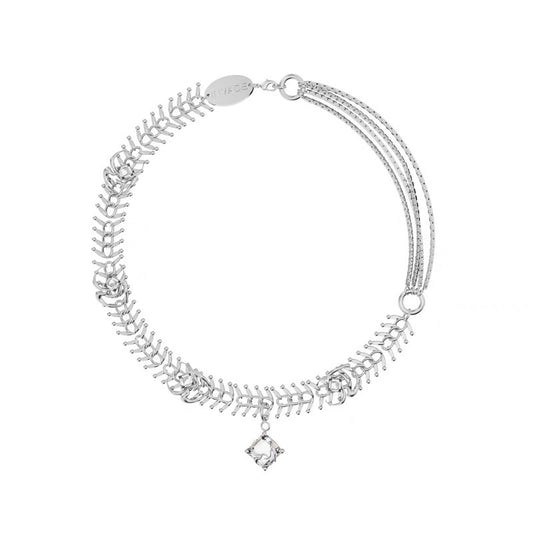 Abstract Orchid Spliced Necklace