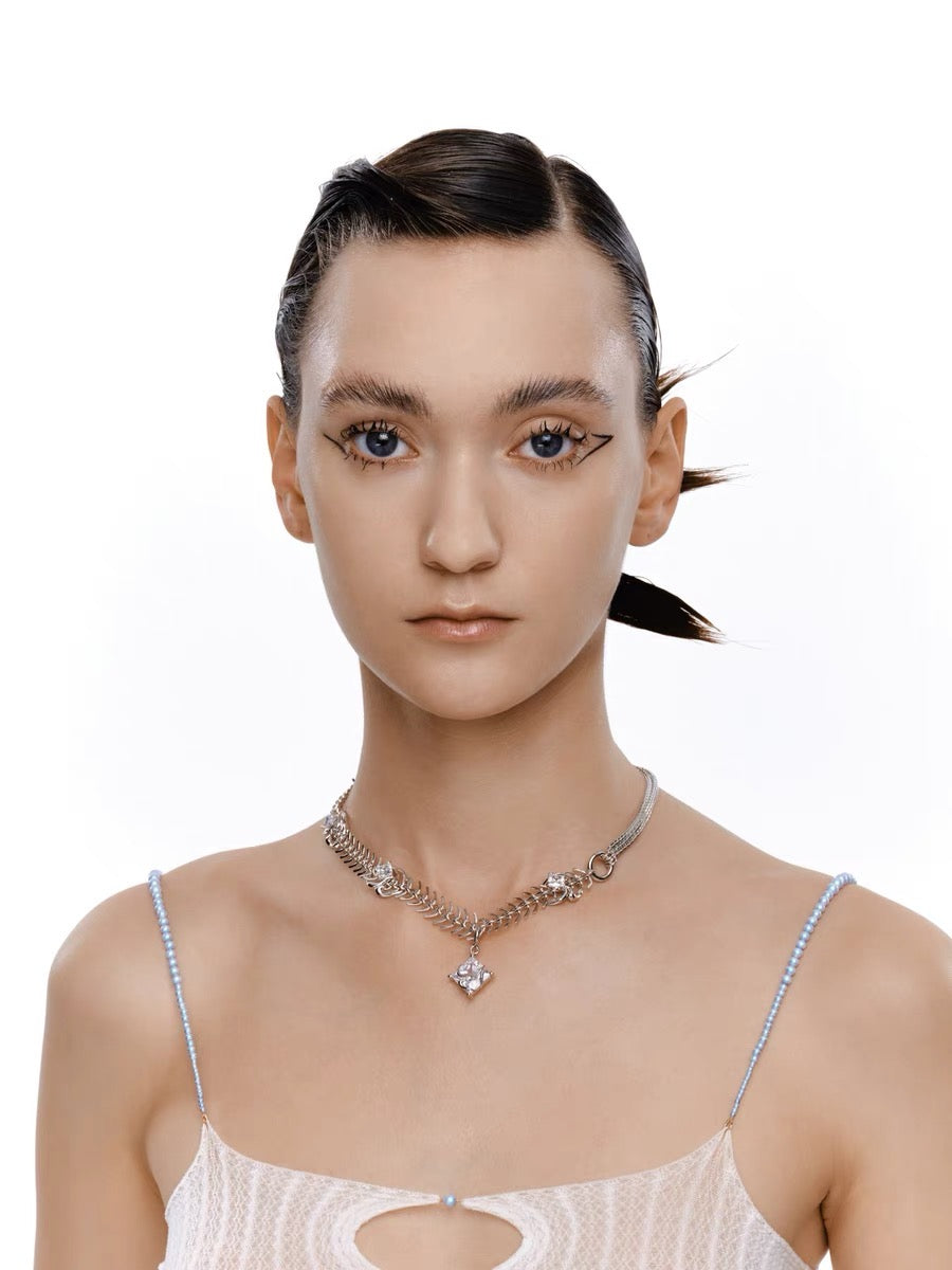 Abstract Orchid Spliced Necklace