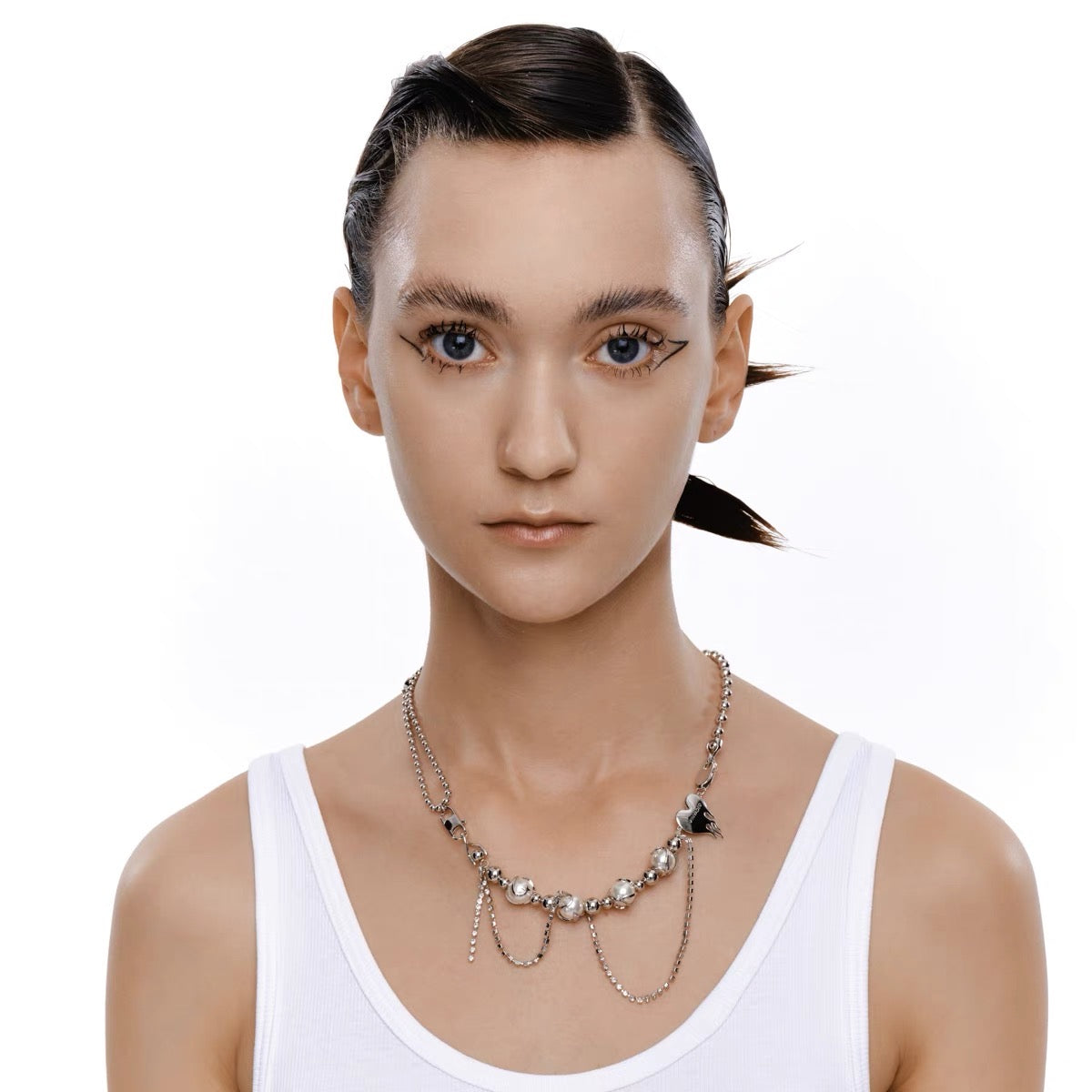 Pearl Drop Chain Adjustable Necklace