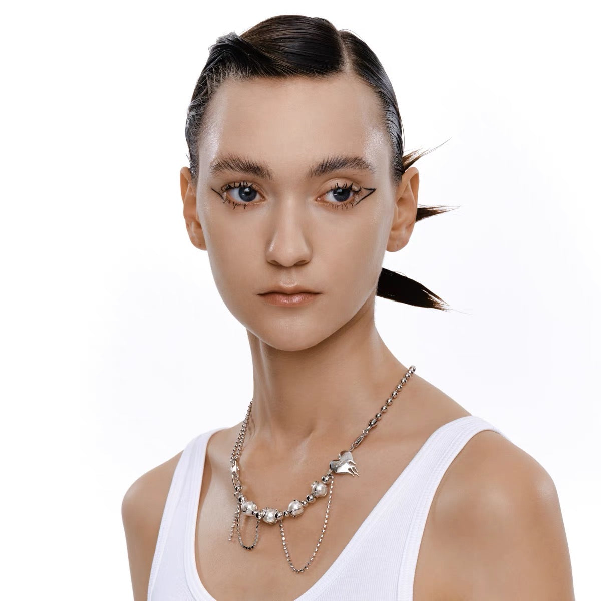 Pearl Drop Chain Adjustable Necklace