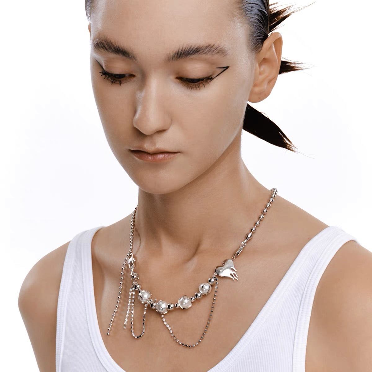 Pearl Drop Chain Adjustable Necklace